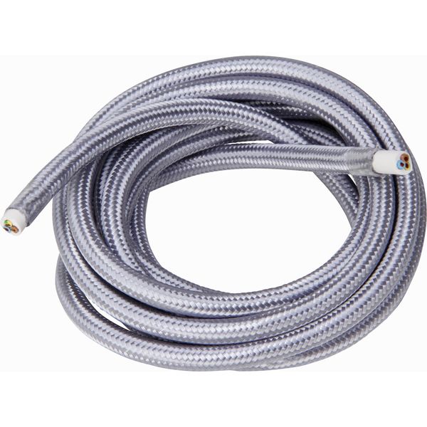 Textile cable H03VV-F3x0,75mm²  2m, silv image 1