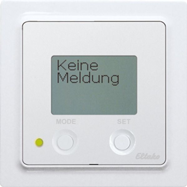 Wireless alarm controller 55x55mm with display, pure white glossy image 1
