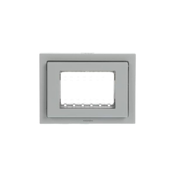 N3373 GR Frame 3 modules IP55 with Hinged Lid 1 gang Grey - Zenit image 1