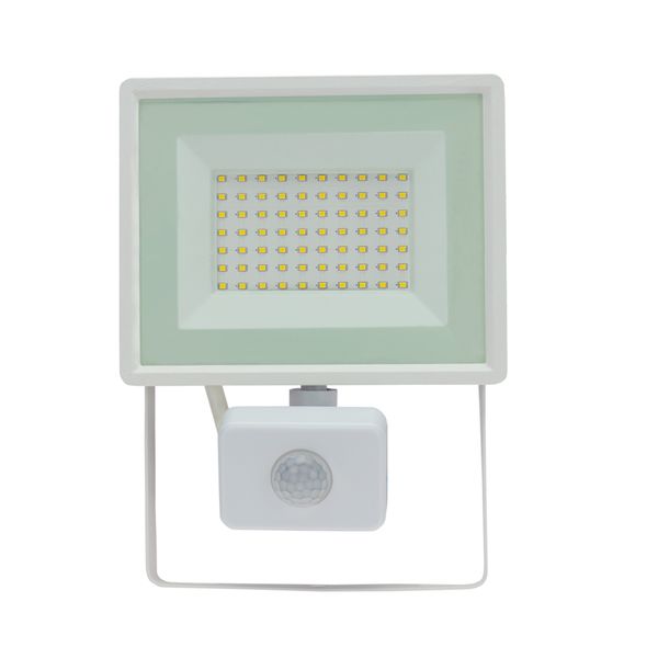 NOCTIS LUX 3 FLOODLIGHT 50W NW 230V IP44 180x215x53mm WHITE with PIR sensor image 3
