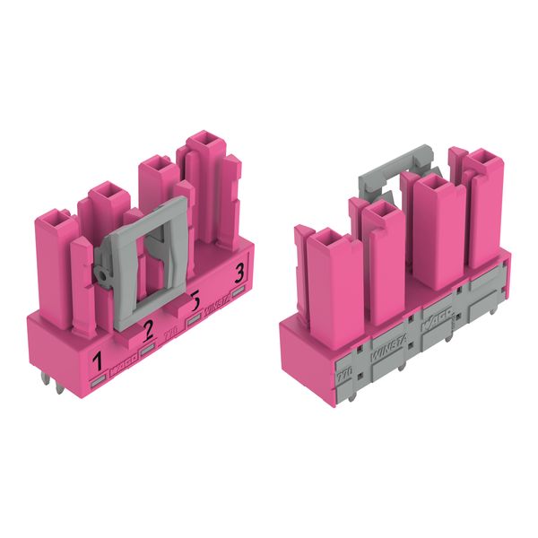 Socket for PCBs straight 4-pole pink image 1