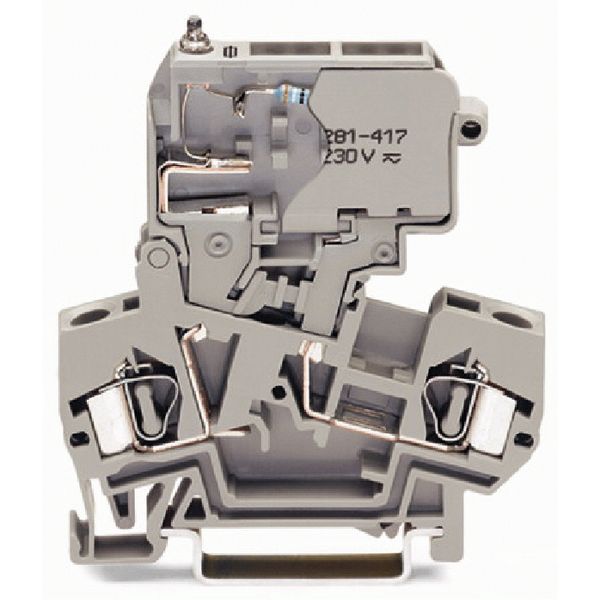 2-conductor fuse terminal block with pivoting fuse holder with blown f image 1