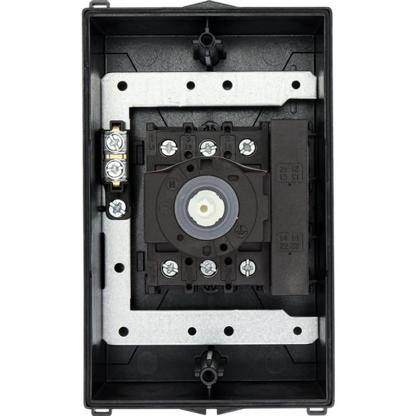 Main switch, P1, 25 A, surface mounting, 3 pole, 1 N/O, 1 N/C, Emergency switching off function, Lockable in the 0 (Off) position, hard knockout versi image 4