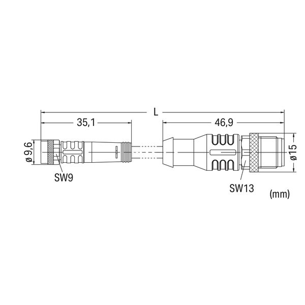 Sensor/Actuator cable M8 socket straight M12A plug straight image 6