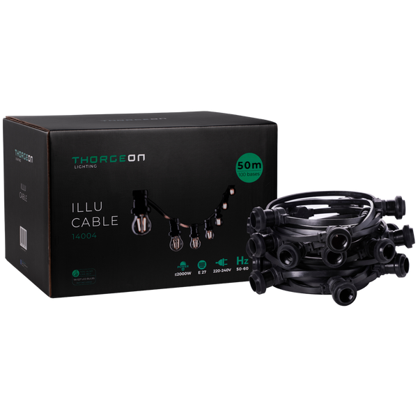 ILLU Cable E27 51.5m 100 bases IP44 -0,5m- THORGEON image 1