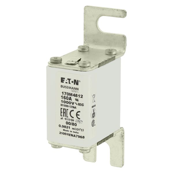 Fuse-link, high speed, 160 A, AC 1000 V, size 00, 30 x 47 x 98 mm, aR, DIN, IEC, single indicator image 11