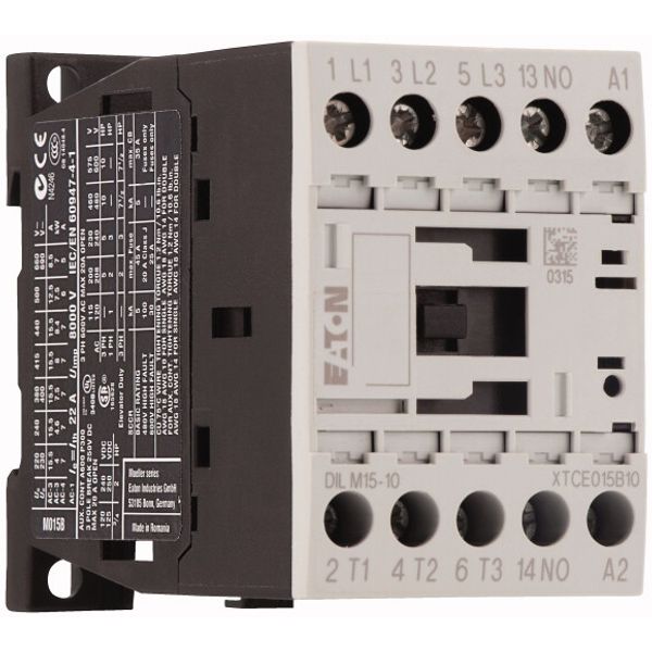 Contactor, 3 pole, 380 V 400 V 7.5 kW, 1 N/O, 48 V DC, DC operation, Screw terminals image 5