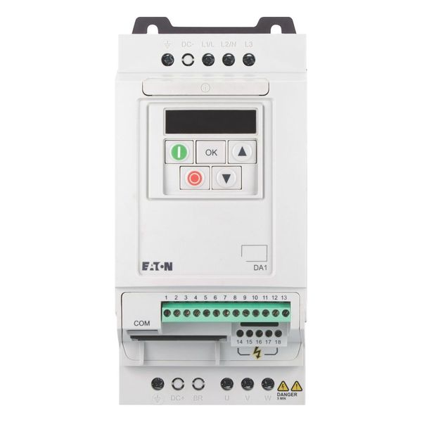 Variable frequency drive, 400 V AC, 3-phase, 2.2 A, 0.75 kW, IP20/NEMA 0, Radio interference suppression filter, 7-digital display assembly image 13