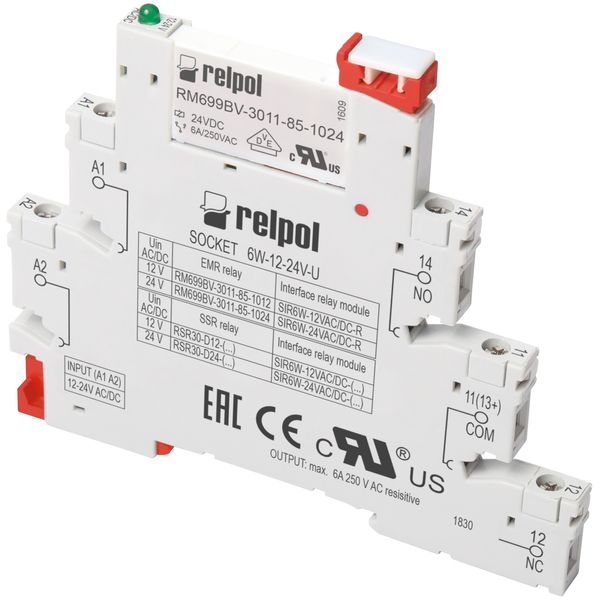 Interface relay: consists with:universal socket 6W-110-125V-U  and relay RM699BV-3011-85-1012 image 1