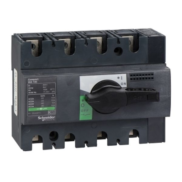 switch disconnector, Compact INS100 , 100 A, standard version with black rotary handle, 4 poles image 3