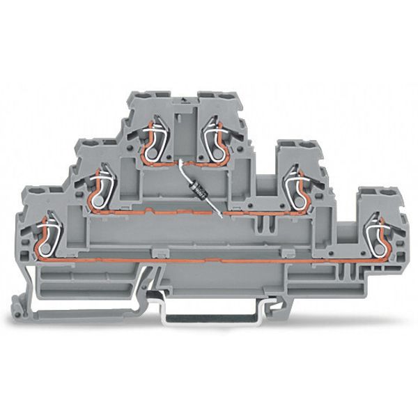 Component terminal block;triple-deck;with diode 1N4007;gray image 1