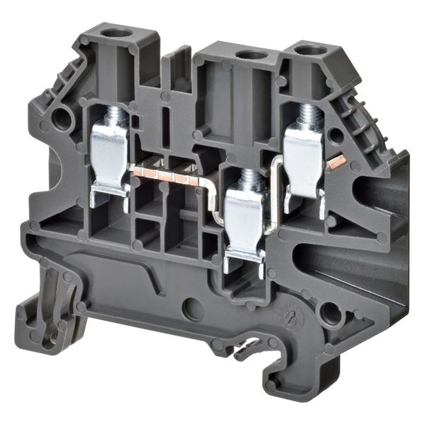 Multi conductor feed-through terminal block with 3 screw connections f image 1