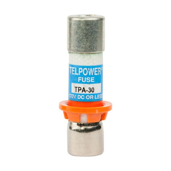 Eaton Bussmann series TPA telecommunication fuse, Indication pin, Orange ring for correct fuse position, 170 Vdc, 30A, 100 kAIC, Non Indicating, Current-limiting, Ferrule end X ferrule end image 2