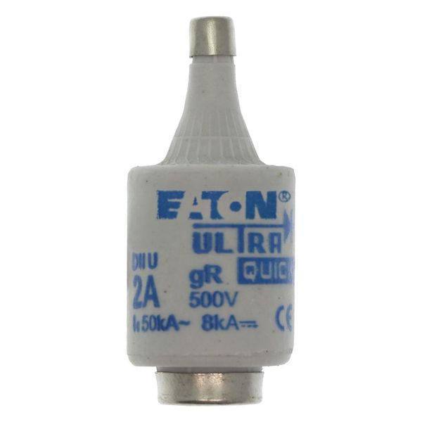 Fuse-link, LV, 2 A, AC 500 V, D2, aR, IEC, ultra rapid image 4