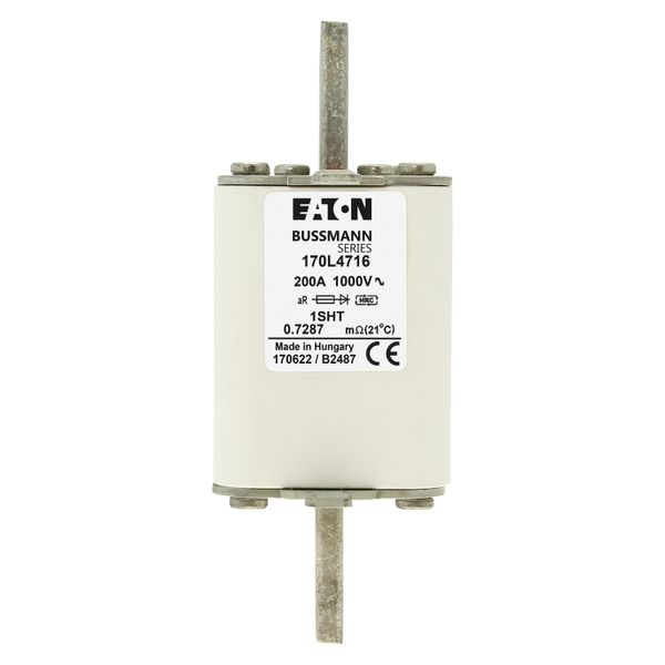 Fuse-link, high speed, 200 A, AC 1000 V, Size 1, 53 x 53 x 135 mm, aR, IEC, single indicator image 9