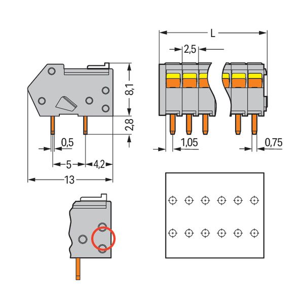 218-111/000-012 PCB terminal block; Locking slides; 0.5 mm² image 5
