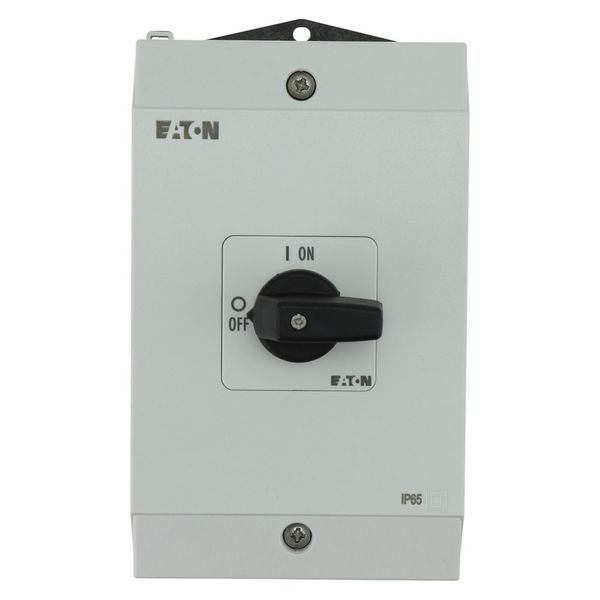 On-Off switch, P1, 40 A, surface mounting, 3 pole + N, with black thumb grip and front plate image 7