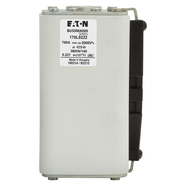 Fuse-link, high speed, 700 A, AC 2000 V, Size 3, 74 x 90 x 143 mm, aR, IEC, single indicator image 7