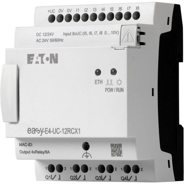 Control relays, easyE4 (expandable, Ethernet), 12/24 V DC, 24 V AC, Inputs Digital: 8, of which can be used as analog: 4, screw terminal image 13