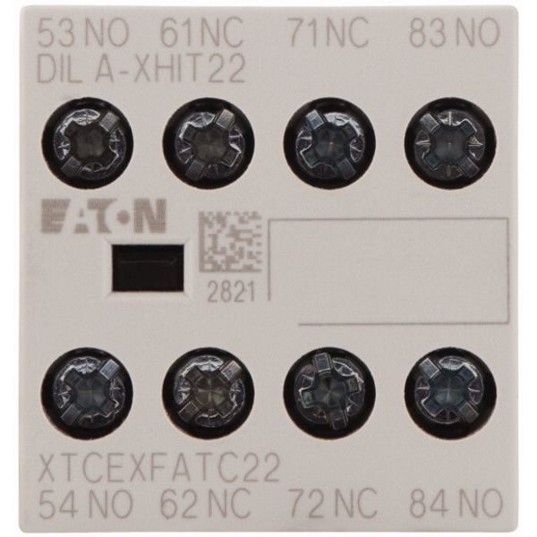 Auxiliary contact module, Type: high version, 4 pole, Ith= 16 A, 2 N/O, 2 NC, Front fixing, Screw terminals, MSC image 2