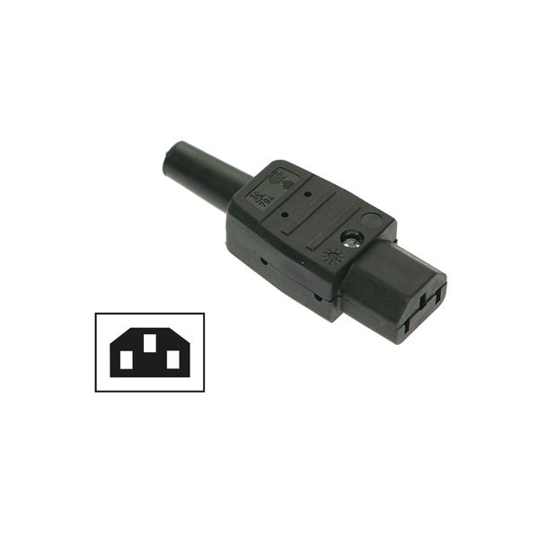 Themoplastic socket for non-heating appliance cords Type C19, to 70°C image 1