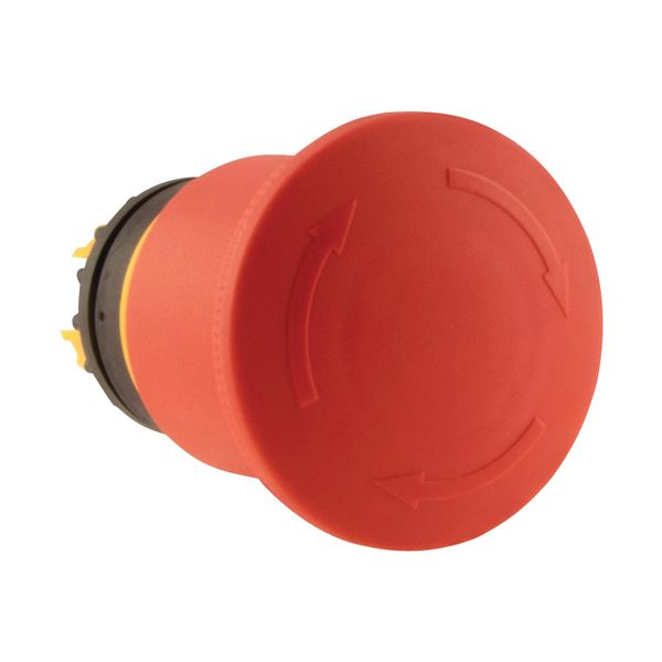 Emergency stop/emergency switching off pushbutton, RMQ-Titan, Palm shape, 45 mm, Non-illuminated, Turn-to-release function, Red, yellow, RAL 3000, big image 10