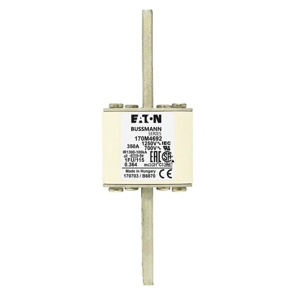 Fuse-link, high speed, 350 A, AC 1250 V, size 1, 53 x 69 x 160 mm, aR, IEC, UL image 13