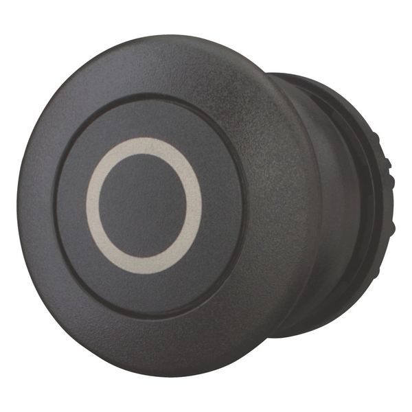 Mushroom actuator, RMQ-Titan, Mushroom, momentary, Mushroom black, black, inscribed, Bezel: black image 4