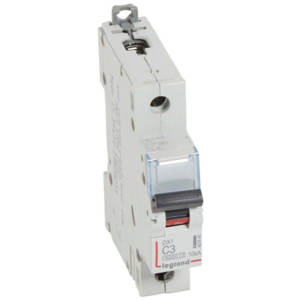 DX³6000 10kA high inlet and low outlet screw circuit breaker 1P 230V~ to 400V~ - 3A - curve C - 1 module image 1