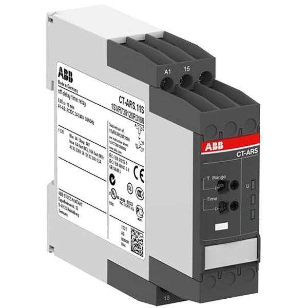 CT-ARS.11S Time relay, true OFF-delay 1c/o, 24-240VAC/DC image 1