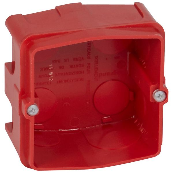 Flush mounting box Batibox - 1 gang for 20/32 A sockets depth 50 mm - masonry image 1