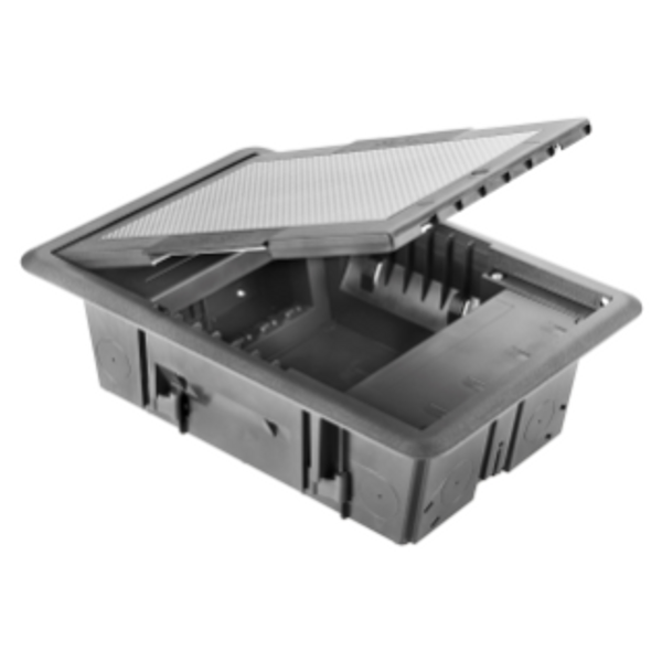 UNDERFLOOR OUTLET BOX - WITH STAINLESS STEEL COVER - 10 MODULES SYSTEM image 1