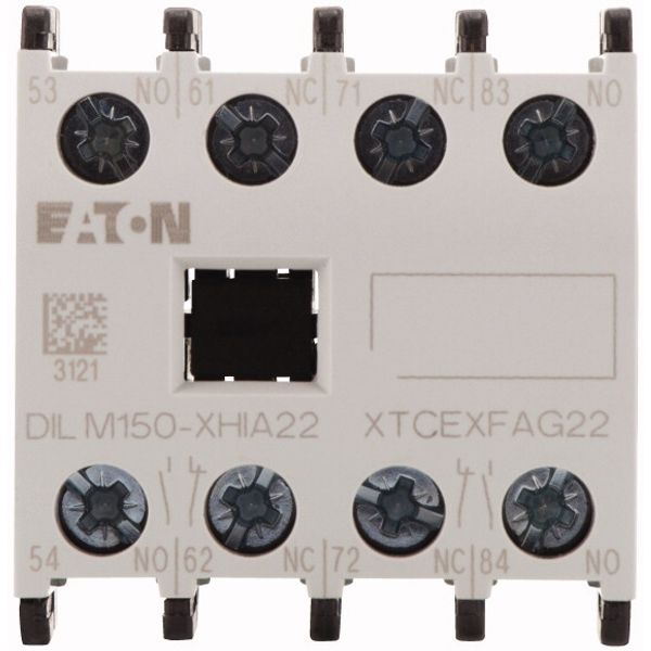 Auxiliary contact module, 4 pole, Ith= 16 A, 2 N/O, 2 NC, Front fixing, Screw terminals, DILM40 - DILM170, XHIA image 2