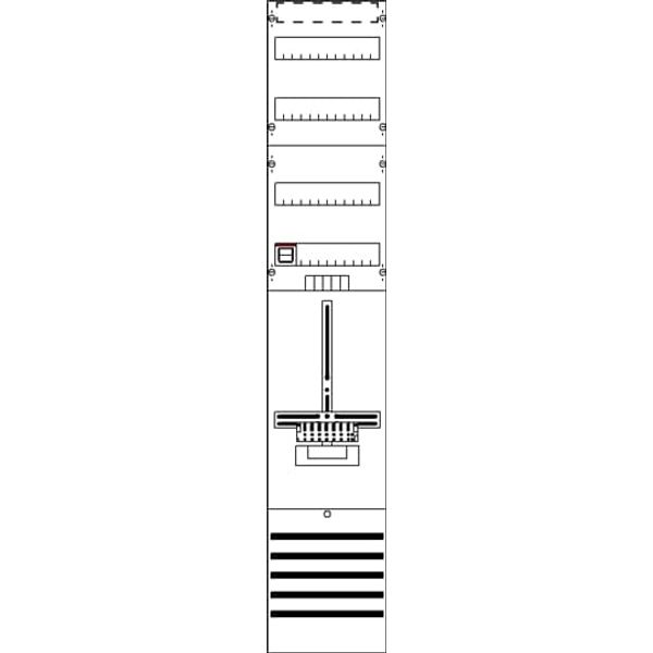 DF19Q1V Meter panel, Field width: 1, Rows: 2, 1350 mm x 250 mm x 160 mm, IP2XC image 33