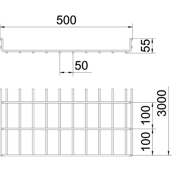 SGR 55 500 FT Mesh cable tray SGR  55x500x3000 image 2