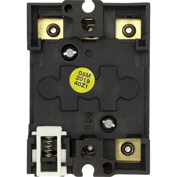 Main switch, P1, 25 A, rear mounting, 3 pole, Emergency switching off function, With red rotary handle and yellow locking ring, Lockable in the 0 (Off image 15