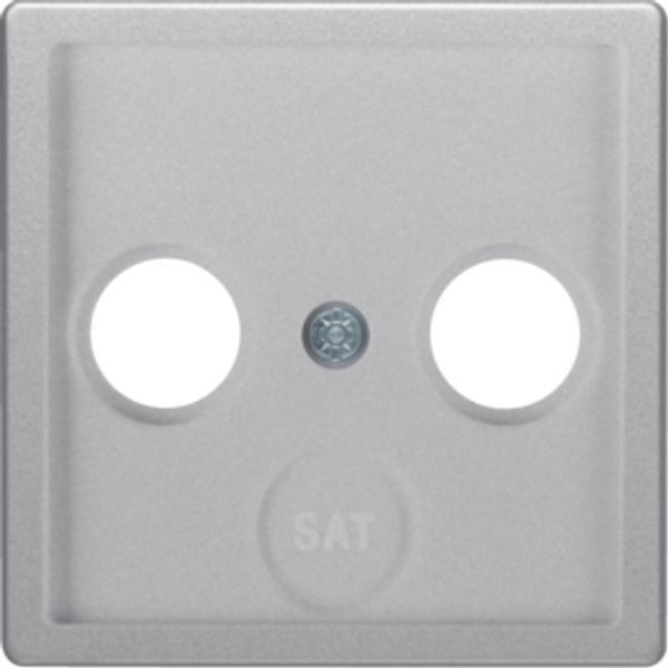 Centre plate for aerial socket 2- and 3-hole, Q.1/Q.3, alu velvety, la image 1
