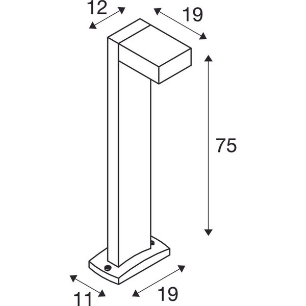 QUADRASYL floor lamp SL 75, GX53 max.11W, square, anthracite image 3