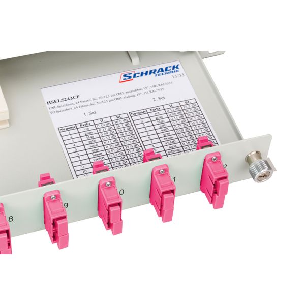 FO Splicebox, 8 Fibers, SC, 50/125æm OM4, 19", 1U, Class C image 6