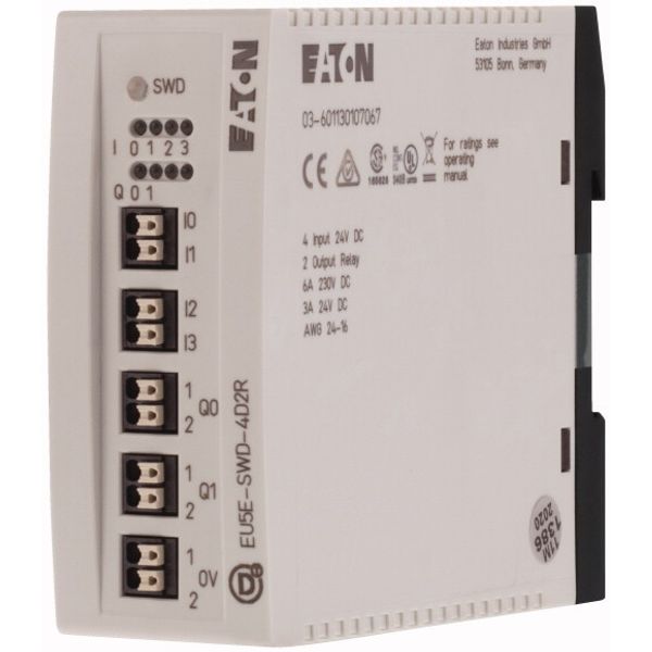 SWD I/O module, 24 V DC, 4 digital inputs, 2 digital relay outputs 3 A image 3