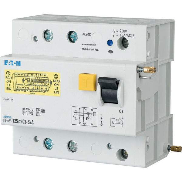 Residual-current circuit breaker trip block for AZ, 80A, 2pole, 300mA, type S/A image 1