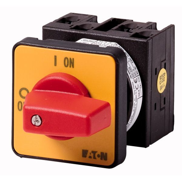 On-Off switch, 3 pole + N, 20 A, Emergency-Stop function, 90 °, flush mounting image 1