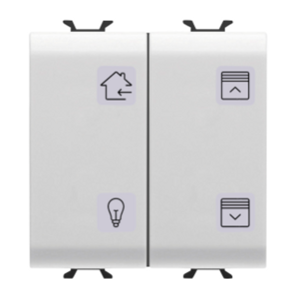 PUSH-BUTTON PANEL WITH INTERCHANGEABLE SYMBOLS - KNX - 4 CHANNELS - 2 MODULES - WHITE - CHORUS image 1