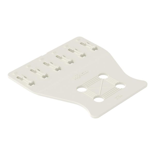 2734-536 Strain relief plate; for female connectors; 41 mm wide; 1 part; lever; Pin spacing 3.5 mm; light gray image 1