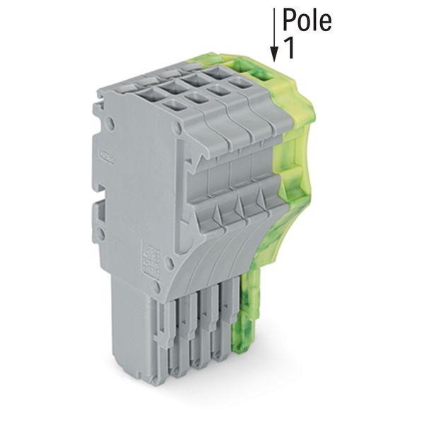 1-conductor female connector Push-in CAGE CLAMP® 1.5 mm² gray, green-y image 2