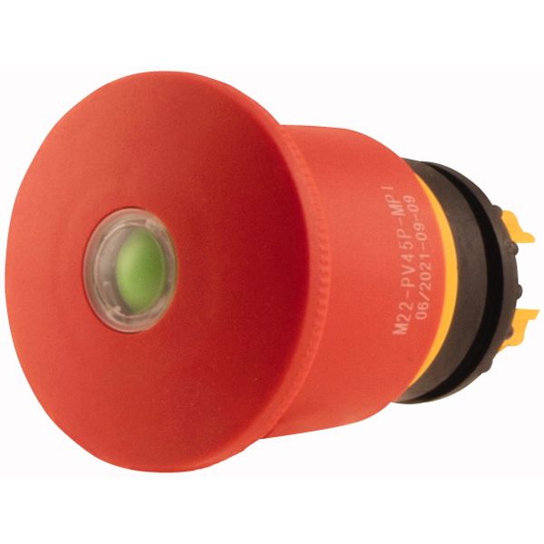 Emergency stop/emergency switching off pushbutton, RMQ-Titan, Palm-tree shape, 45 mm, Non-illuminated, Pull-to-release function, Red, yellow, with mec image 4