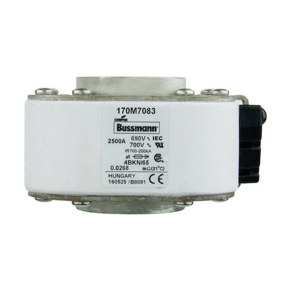 Fuse-link, high speed, 2500 A, AC 690 V, size 4, 105 x 120 x 67 mm, aR, IEC, UL, single indicator image 11