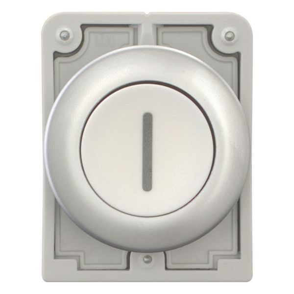 Pushbutton, RMQ-Titan, Flat, momentary, White, inscribed, Metal bezel image 4