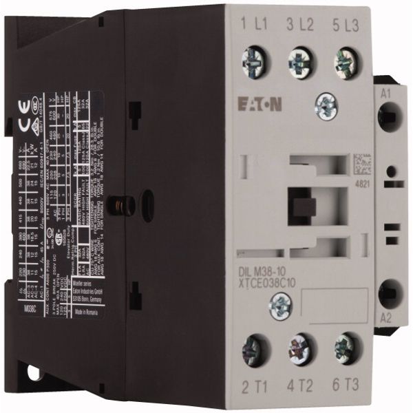 Contactor, 3 pole, 380 V 400 V 18.5 kW, 1 N/O, 220 V 50/60 Hz, AC operation, Screw terminals image 5