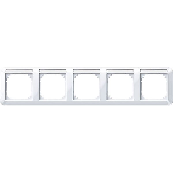 1M frame, 5f. m. label holder, horizontal installation, active white glossy image 1